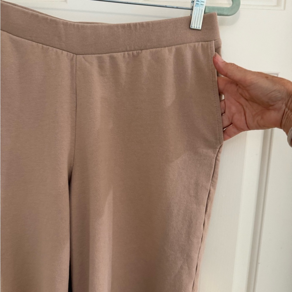 J.Jill Wide Leg Cropped Ankle Tan/camel Organic Cotton Womens Size M petite - Picture 3 of 12
